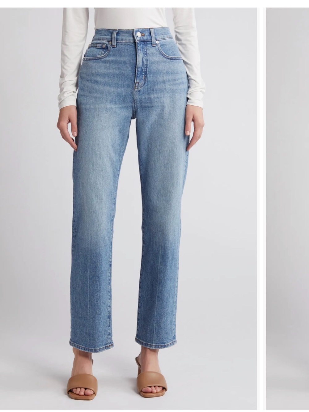 Madewell Light Blue Straight Leg Jeans - Picture 1 of 3